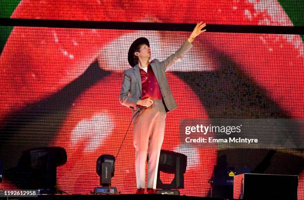 Beck performs onstage during KROQ Absolut Almost Acoustic Christmas 2019 at Honda Center on December 07, 2019 in Anaheim, California.