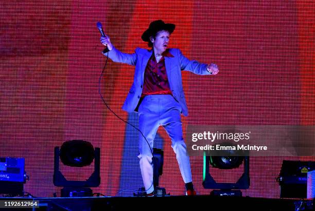 Beck performs onstage during KROQ Absolut Almost Acoustic Christmas 2019 at Honda Center on December 07, 2019 in Anaheim, California.