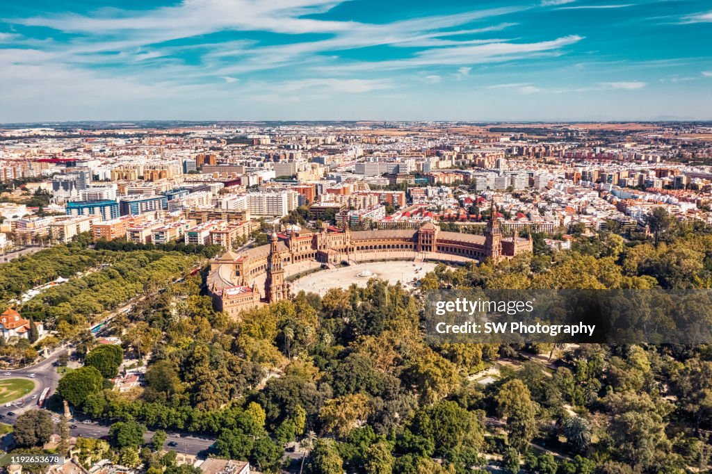 Plaza de España in Seville, Spain