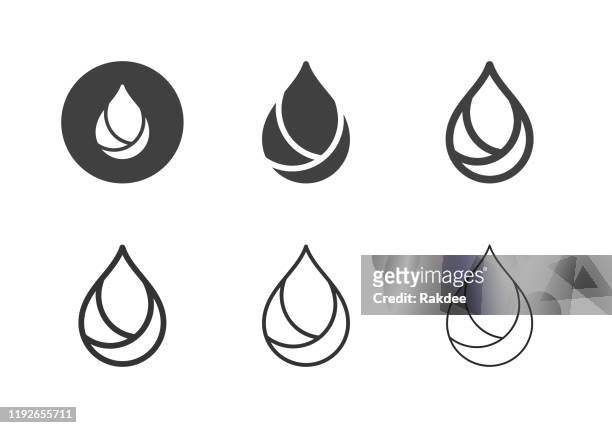 oil icons - multi series - essential oil stock illustrations