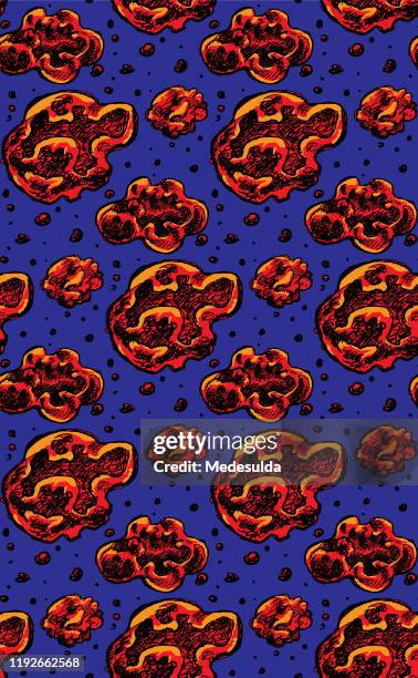 seamless pattern amorf shaped - sea shells background stock illustrations