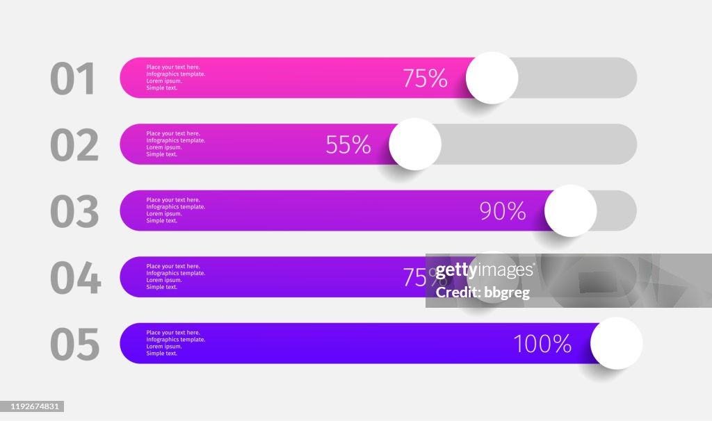 Modern Colorful Purple And Blue Gradient 3d Chart Graph Template For ...