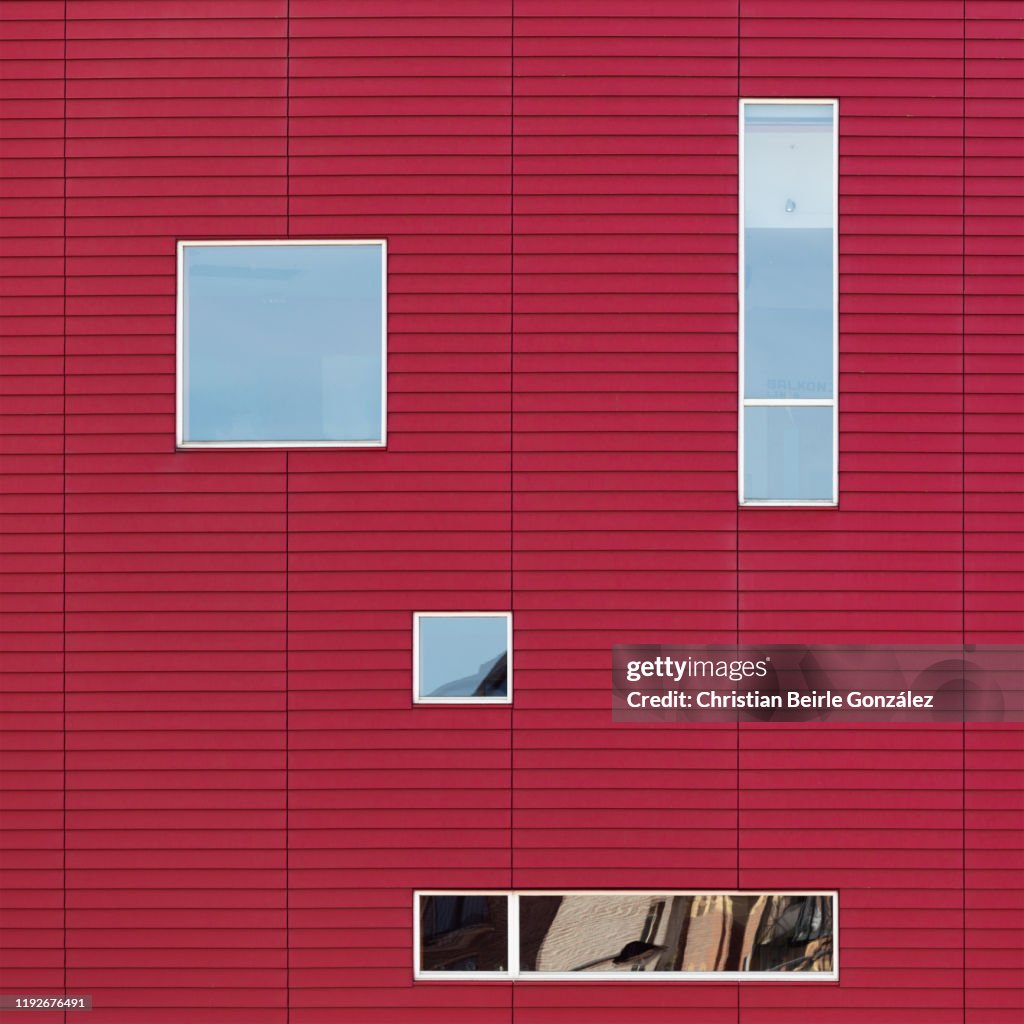Abstract exterior from street, Nieuwe Luxor Theater, Rotterdam.