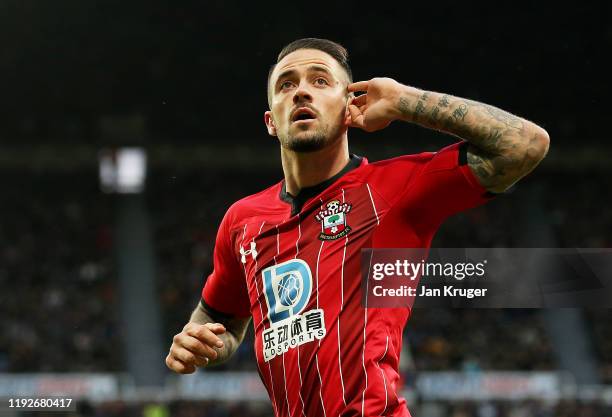 Danny Ings of Southampton celebrates after scoring his team's first goal during the Premier League match between Newcastle United and Southampton FC...