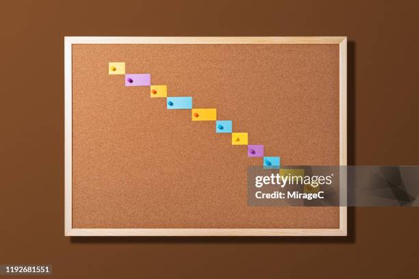 colorful striped paper gantt chart - gantt chart stock pictures, royalty-free photos & images