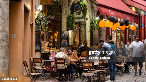 lyon restaurants - food lyon france stock pictures, royalty-free photos & images