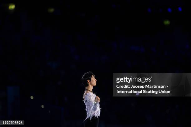 Yuzuru Hanyu of Japan performs in the Gala Exhibition during the ISU Grand Prix of Figure Skating Final at Palavela Arena on December 08, 2019 in...
