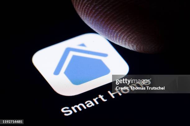 Symbolic photo on the topic of smart home. The logo of the Smart Home app is displayed on a smartphone on January 09, 2020 in Berlin, Germany.