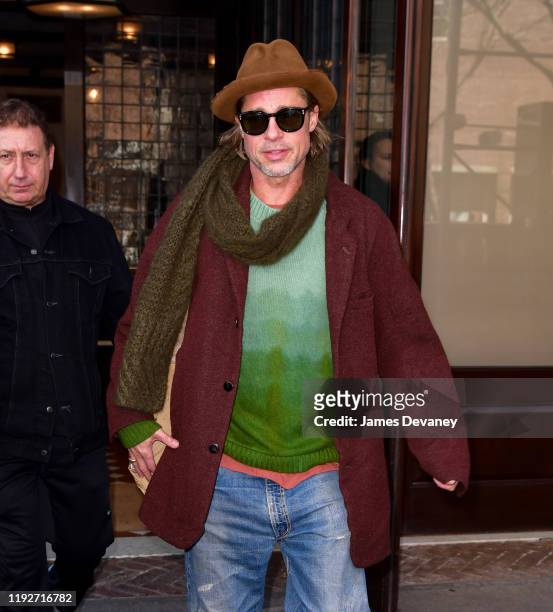 Brad Pitt seen on the streets of Manhattan on January 9, 2020 in New York City.