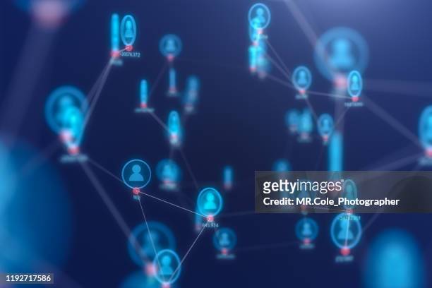 3d illustration rendering of people connection technology concept,futuristic  abstract background for business science and technology - kontakt knüpfen stock-fotos und bilder