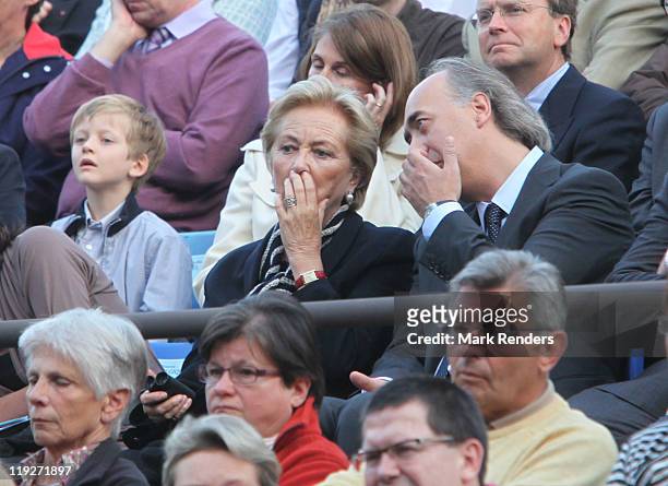 Queen Paola of Belgium assists the "The Name Of The Rose" Theatre Premiere at the Villers-la -Ville Abbey on July 15, 2011 in Villers-la-Ville,...