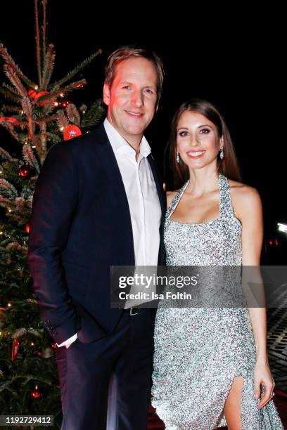 German presenter Jan Hahn and Cathy Hummels during the Daimlers "BE A MOVER" event at Ein Herz Fuer Kinder Gala at Studio Berlin Adlershof on...