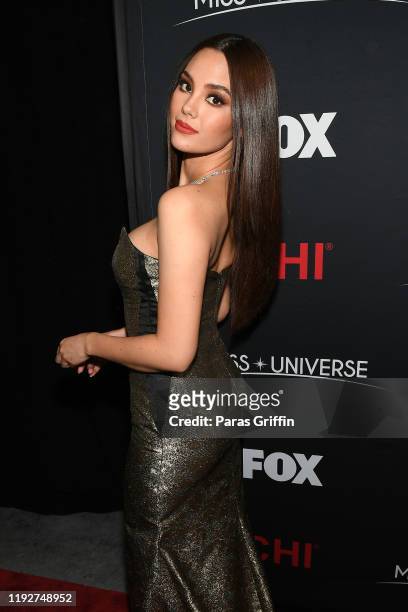 Miss Universe 2018 Catriona Gray attends the 2019 Miss Universe Pageant at Tyler Perry Studios on December 08, 2019 in Atlanta, Georgia.