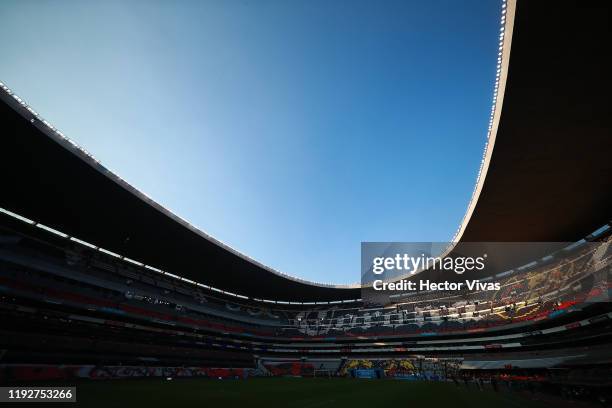 General view of Azteca stadium before the Semifinals second leg match between America and Morelia as part of the Torneo Apertura 2019 Liga MX at...
