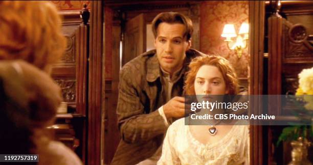 The movie "Titanic", written and directed by James Cameron. Seen here from left, Billy Zane as Caledon 'Cal' Hockley and Kate Winslet as Rose DeWitt...