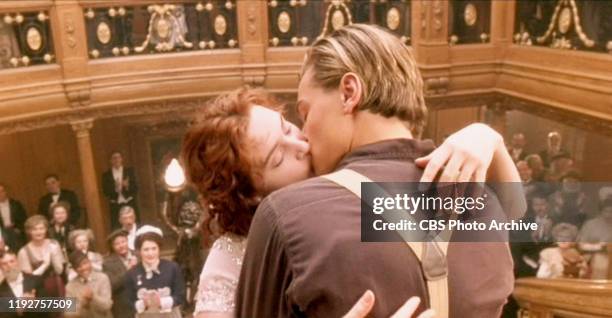 The movie "Titanic", written and directed by James Cameron. Seen here from left, Kate Winslet as Rose and Leonardo DiCaprio as Jack, reunited....