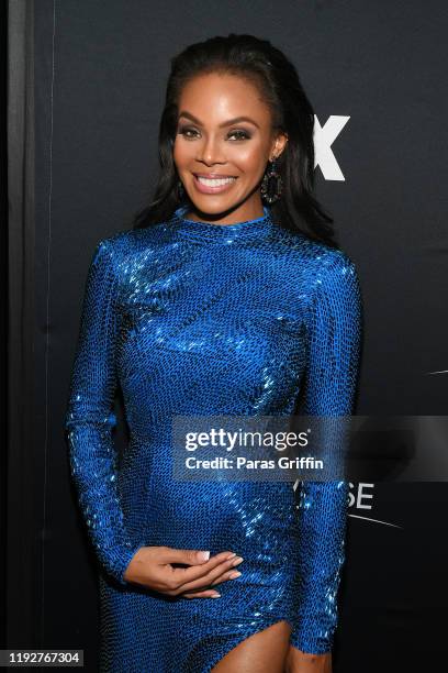 Miss USA 2008 Crystle Stewart attends the 2019 Miss Universe Pageant at Tyler Perry Studios on December 08, 2019 in Atlanta, Georgia.