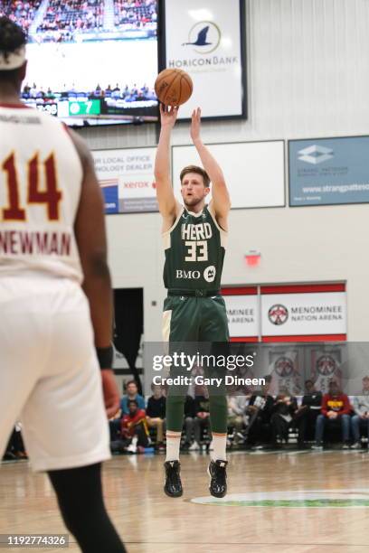 Hess of the Wisconsin Herd shoots against Canton Charge during an NBA G-League game on January 09, 2020 at Menominee Nation Arena in Oshkosh,...