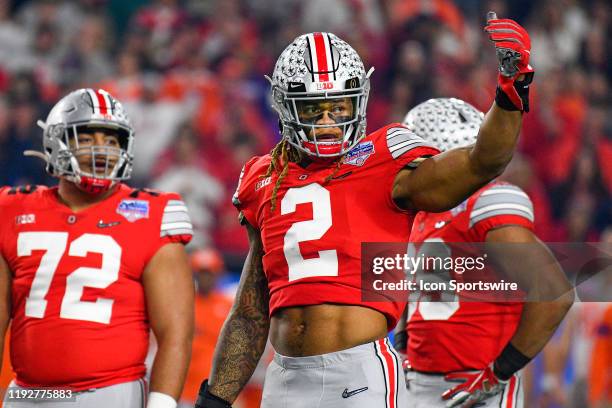 Ohio State Buckeyes defensive end Chase Young looks on during the 2019 PlayStation Fiesta Bowl college football playoff semifinal game between the...