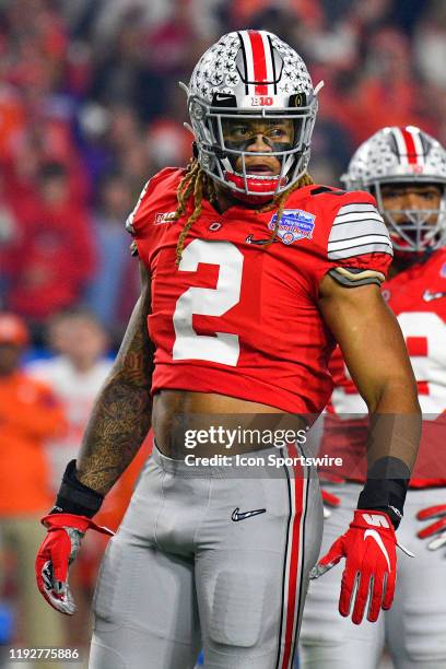 Ohio State Buckeyes defensive end Chase Young looks on during the 2019 PlayStation Fiesta Bowl college football playoff semifinal game between the...