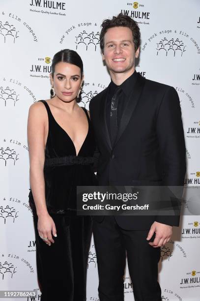 Singer and actress Lea Michele and Zandy Reich attend the New York Stage & Film 2019 Winter Gala at The Ziegfeld Ballroom on December 08, 2019 in New...