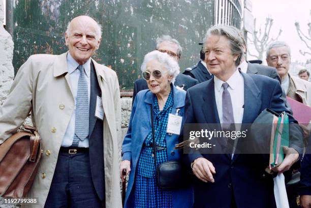 The French former deportee Lesèvre arrives, on May 11, 1987 at Lyon's Court in order to attend the trial against former Gestapo's chief Klaus Barbie,...