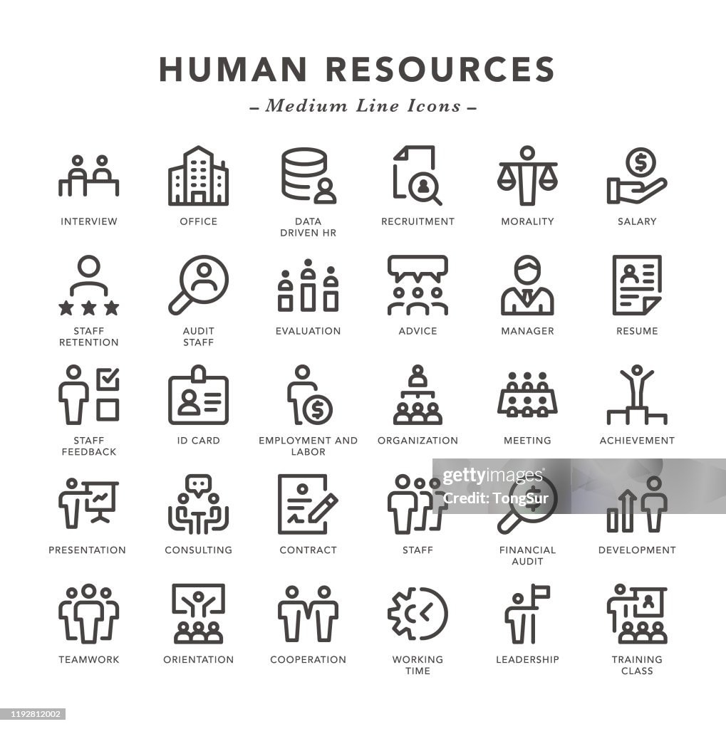 Human Resources - Medium Line Icons