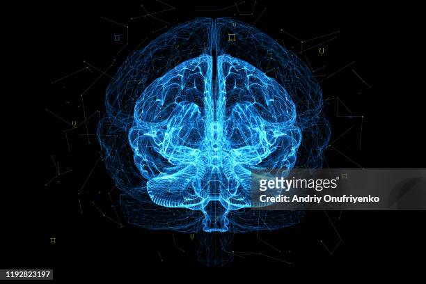 artificial intelligence brain - artificial intelligence white background stock-fotos und bilder