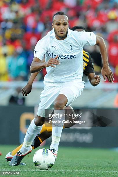 Younes Kaboul during the 2011 Vodacom Challenge match between Kaizer Chiefs and Tottenham Hotspur from Peter Mokaba Stadium on July 16, 2011 in...