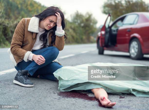 fatal car accident on the country road - of dead people in car accidents stock pictures, royalty-free photos & images