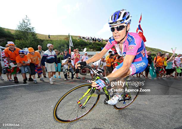 Damiano Cunego of Team Lampre during Stage 14 of the Tour de France on July 16, 2011 Saint-Gaudens to Plateau de Beille, France.
