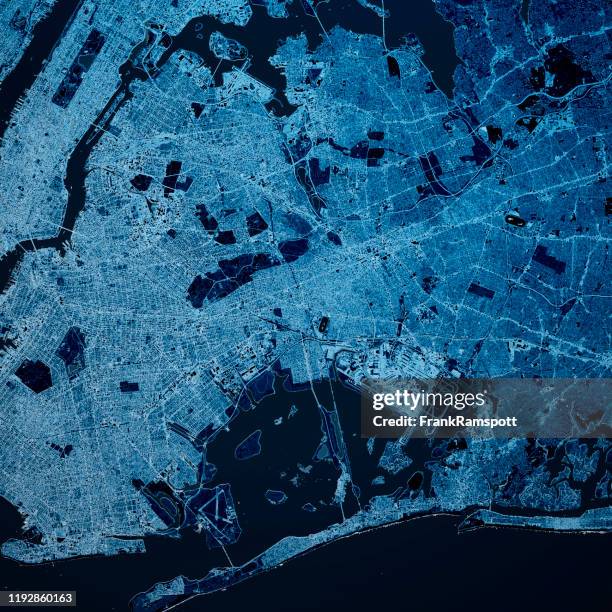 queens new york 3d render map blue top view apr 2019 - queens nova iorque imagens e fotografias de stock