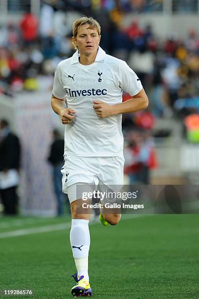 Roman Pavlyuchenko of Tottenham during the 2011 Vodacom Challenge match between Kaizer Chiefs and Tottenham Hotspur at Peter Mokaba Stadium on July...