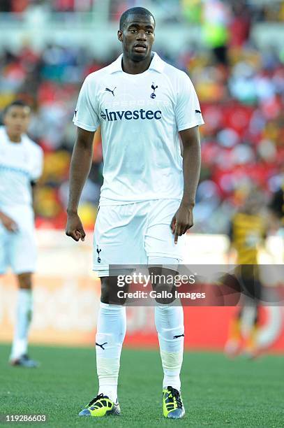 Sebastien Bassong of Tottenham during the 2011 Vodacom Challenge match between Kaizer Chiefs and Tottenham Hotspur at Peter Mokaba Stadium on July...