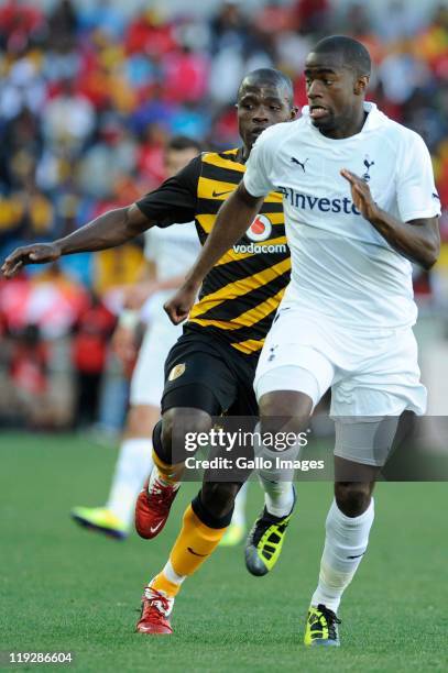 Sebastien Bassong of Tottenham during the 2011 Vodacom Challenge match between Kaizer Chiefs and Tottenham Hotspur at Peter Mokaba Stadium on July...