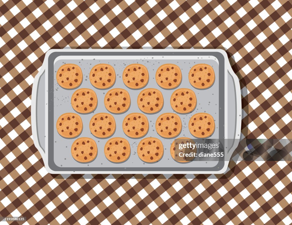 Overhead Cookie On A Baking Sheet