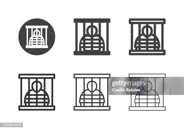 prisoner icons - multi series - bandit stock illustrations