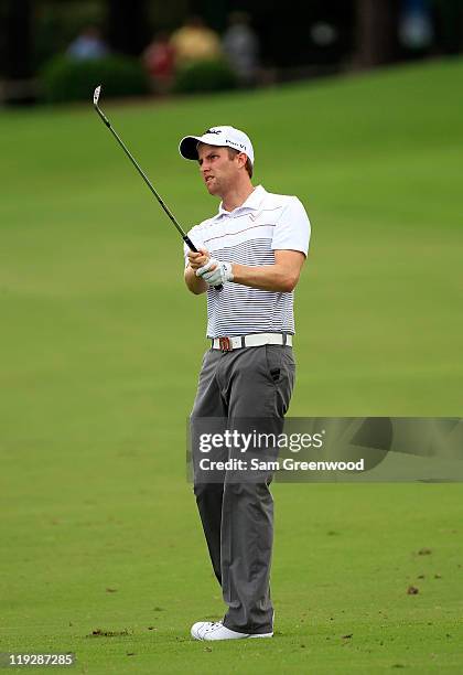 Chris Kirk hits a shot on the 1st hole during the third round of the Viking Classic at Annandale Golf Club on July 16, 2011 in Madison, Mississippi.