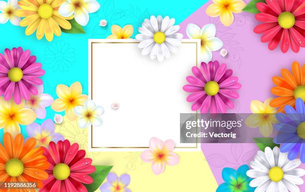 spring flowers illustration - paper flower stock illustrations