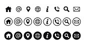 Contacts vector icons outline style an silhouettes stock illustration