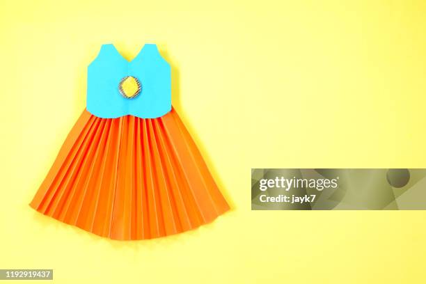 origami gown - paper gown stock pictures, royalty-free photos & images