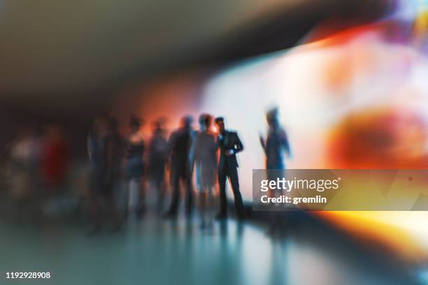 abstract defocused shapes of business people - backgrounds people imagens e fotografias de stock