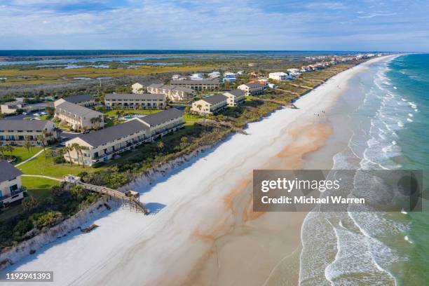 crescent beach near st. augustine, florida - st augustine florida stock pictures, royalty-free photos & images
