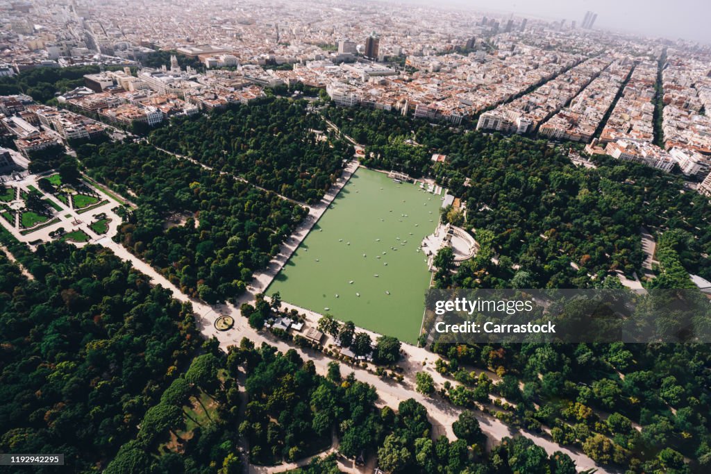 Aerial image of Madrid, Spain.
