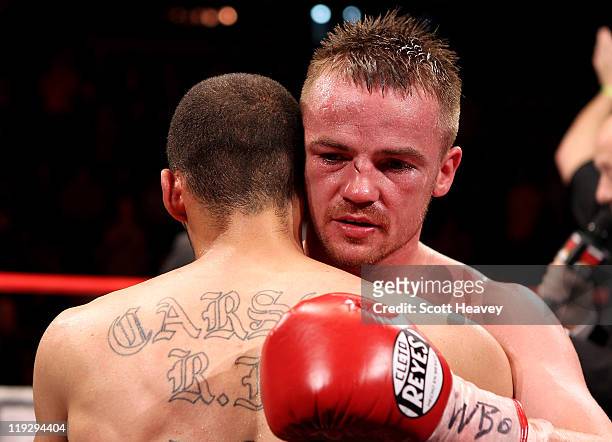 Frankie Gavin after the WBO Intercontinental Welterweight Championship bout with Curtis Woodhouse at Echo Arena on July 16, 2011 in Liverpool,...