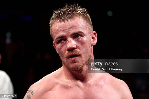 Frankie Gavin after the WBO Intercontinental Welterweight Championship bout with Curtis Woodhouse at Echo Arena on July 16, 2011 in Liverpool,...