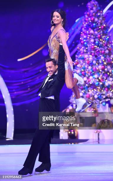 Maura Higgins and Alexander Demetriou during the Dancing On Ice 2019 photocall at the Dancing On Ice Studio, ITV Studios, Old Bovingdon Airfield on...