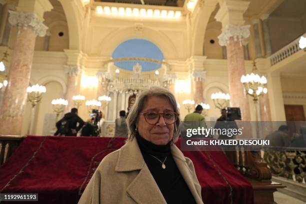 Magda Haroun, one of the leaders of the Egyptian Jewish community in the capital Cairo visits the newly renovated Eliyahu Hanavi synagogue in the...