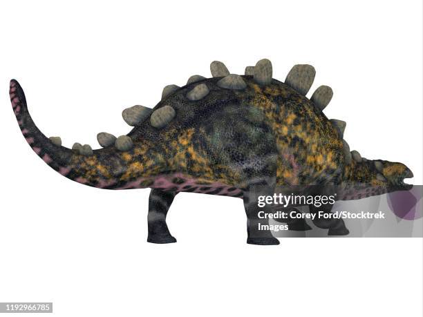 crichtonsaurus dinosaur, white background. - scute stock illustrations