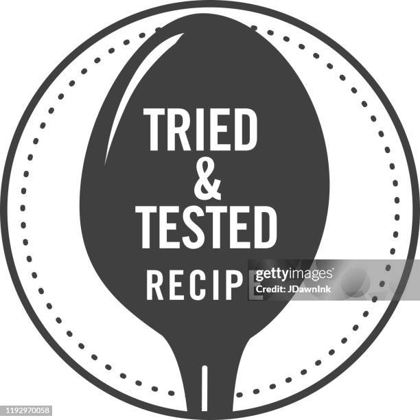 Test Recipe Sticker Tried And Tested Recipe Approved Label Design With Text For Test ...
